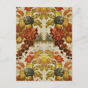 Textil mit mehrfarbigem Blumenmuster Postkarte