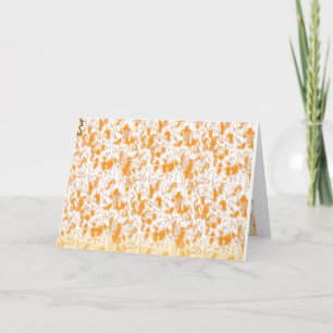 Textil-Muster mit einem lebhaften Orange und Gol Dankeskarte