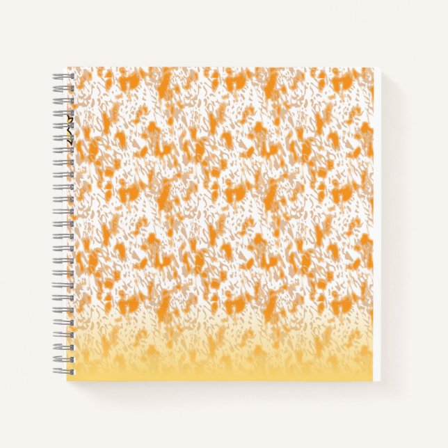 Textil-Muster mit einem lebhaften Orange und Gol Notizbuch (Vorderseite)
