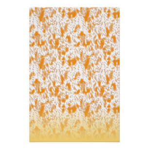 Textil-Muster mit einem lebhaften Orange und Gol Poster
