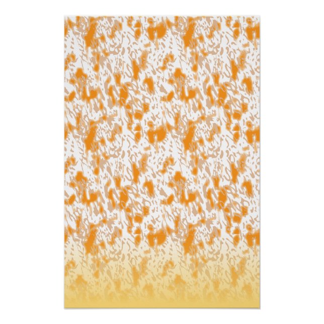Textil-Muster mit einem lebhaften Orange und Gol Poster (Vorderseite)