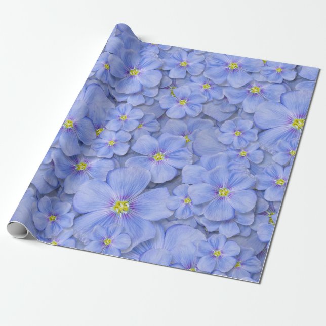Textil nahtlos Muster mit blauen Blumen. Dekoratio Geschenkpapier (Ungerollt)
