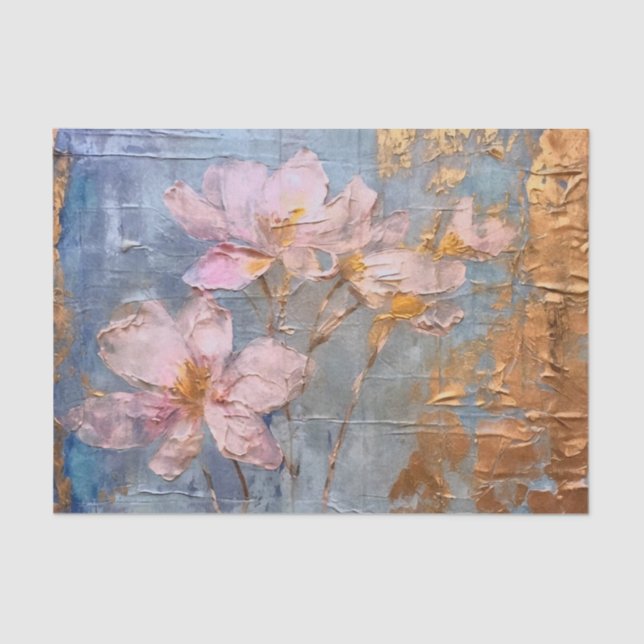 Textil Pink Floral Seidenpapier (Vorderseite)