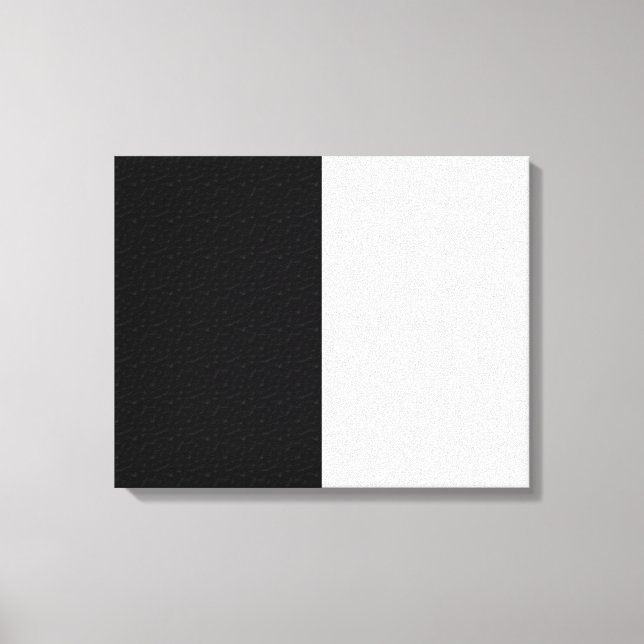 Textil Schlicht Schwarz und Weiß Leinwanddruck (Vorderseite)