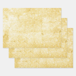 Textil Vintag Rustikales Gold Grunge Muster Geschenkpapier Set