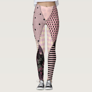 Textil Wäsche: Patchwork Vintage Muster Leggings