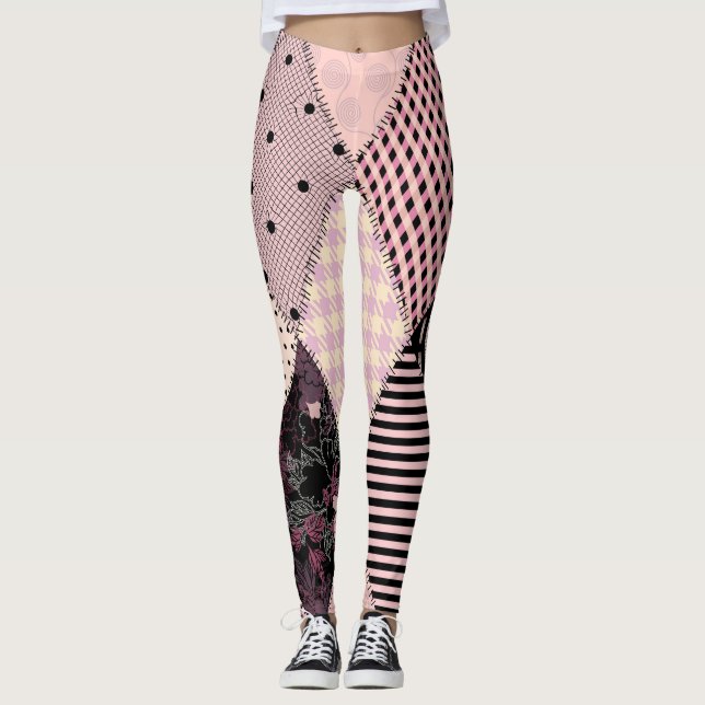 Textil Wäsche: Patchwork Vintage Muster Leggings (Vorderseite)