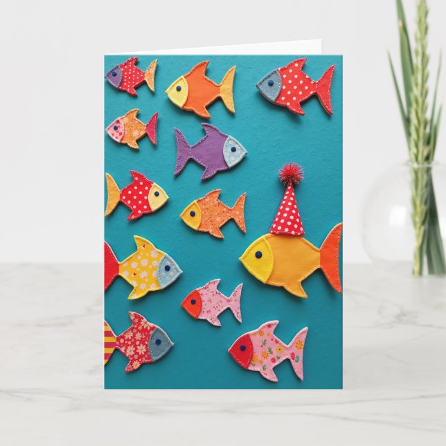 Textile Aquatic Geburtstagskarte Karte (Vorderseite)