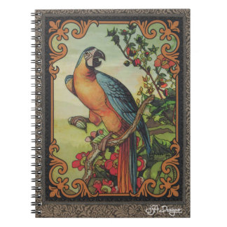 Textile Art Bird Notebook Notizblock