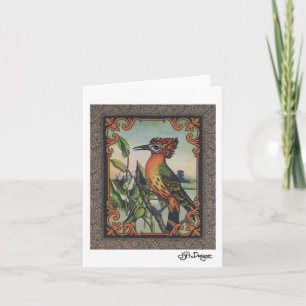 Textile Art Bird Notecard Karte