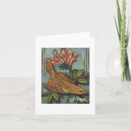 Textile Art Bird Notecard Karte