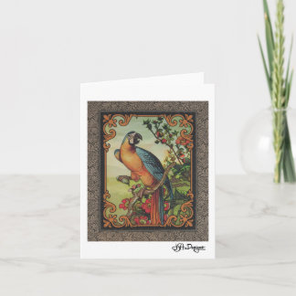 Textile Art Bird Notecard Karte