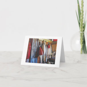 Textile Art Boat Notecard Karte