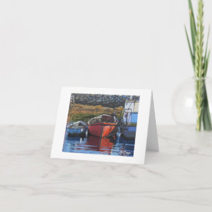 Textile Art Boat Notecard Karte