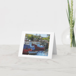 Textile Art Boat Notecard Karte