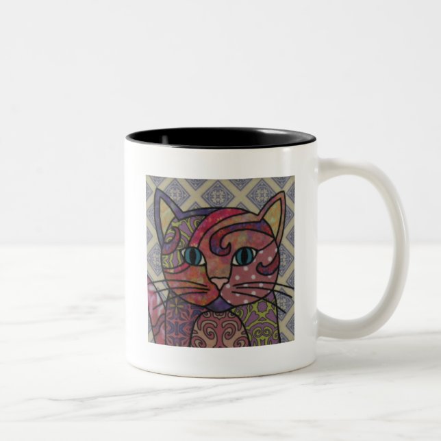 Textile Art Cat Tasse (Rechts)