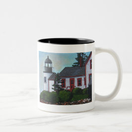 Textile Art Lighthouse Kaffee Tasse