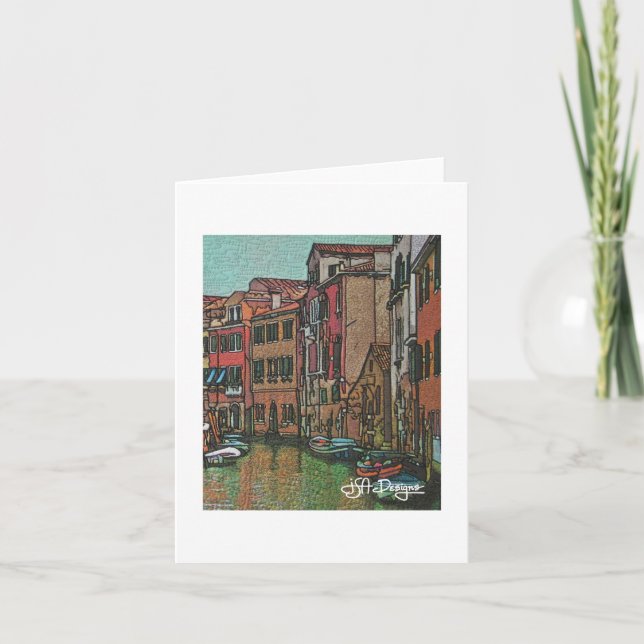 Textile Art Venice Notecard Karte (Vorderseite)