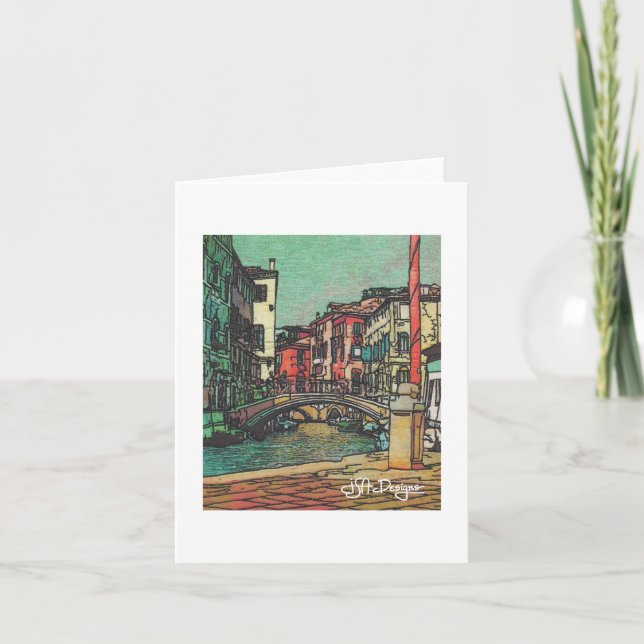 Textile Art Venice Notecard Karte (Vorderseite)