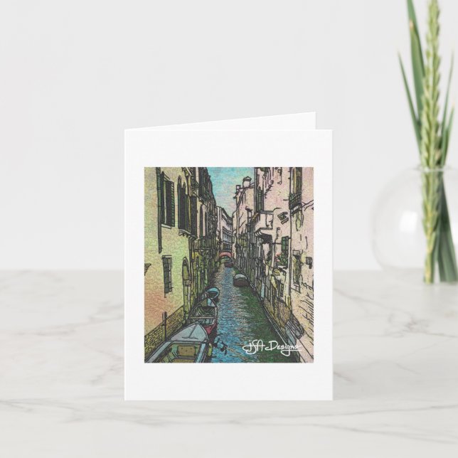 Textile Art Venice Notecard Karte (Vorderseite)