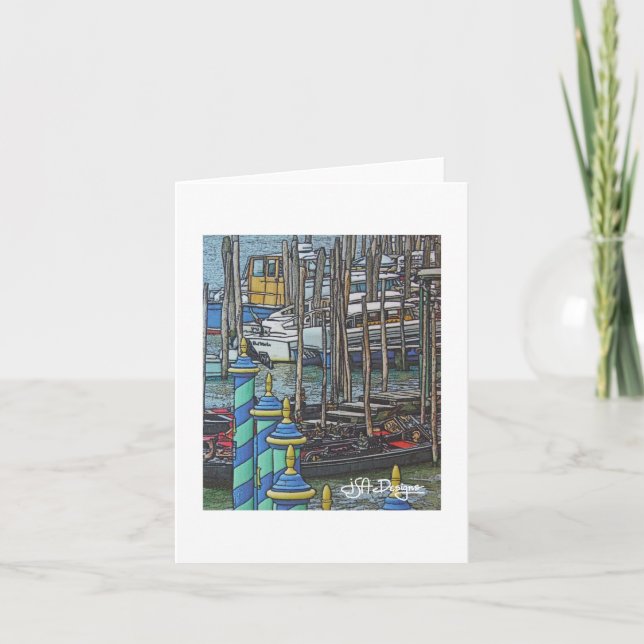 Textile Art Venice Notecard Karte (Vorderseite)
