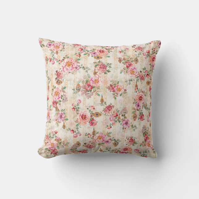 Textile Blume Textur Muster sabstract, ba Kissen (Vorderseite)