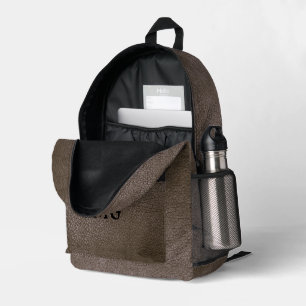 Textile braune Imitate Leather Monogram Bedruckter Rucksack