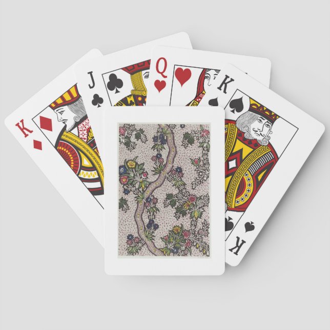 Textile design of plant forms and serpentine ribbo spielkarten (Rückseite)