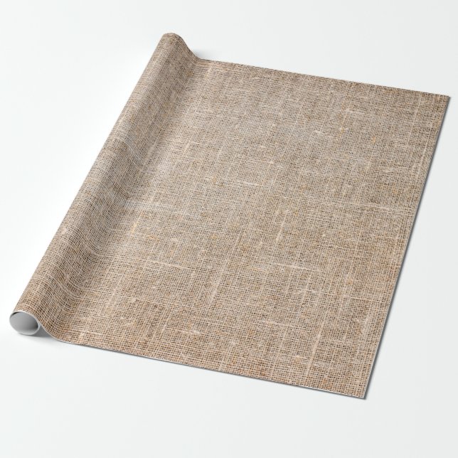 Textile Jute braune Textur Geschenkpapier (Ungerollt)