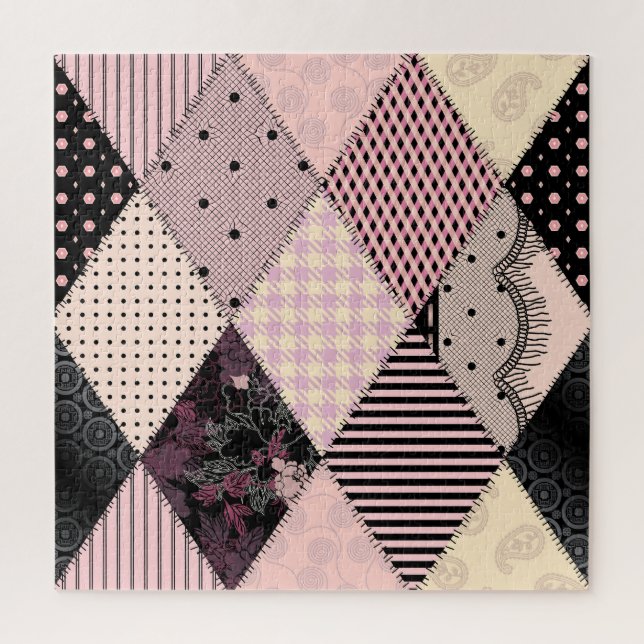 Textile Lingerie: Patchwork Vintages Muster Puzzle (Vertikal)