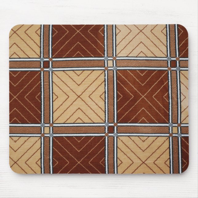 Textile Maus Pad braun und tan geometrisch Mousepad (Vorne)