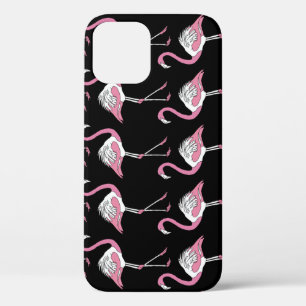 Textile Schwarz Flamingo Hintergrundmuster Case-Mate iPhone Hülle