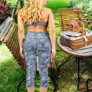 Textilgrau capri leggings