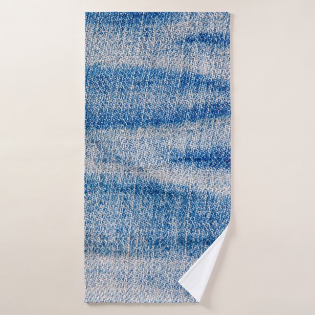 Textilien aus blauem Jeans, textiler Hintergrund Badehandtuch (Badehandtuch)