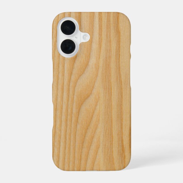 Textilien aus hellem Holz iPhone 16 Hülle (Rückseite)