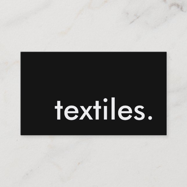 Textilien. Visitenkarte (Vorderseite)