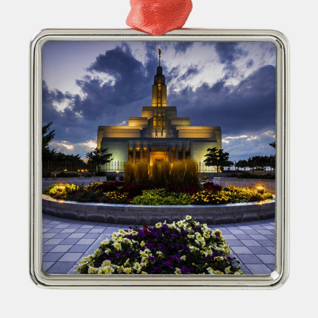 Textilkaufmann mormonischer Lds Tempel - Utah Ornament Aus Metall (Vorne)
