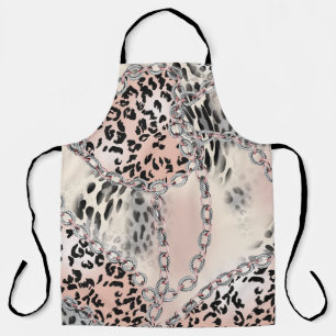 Textilleopard: Blumenkettenmuster. Schürze