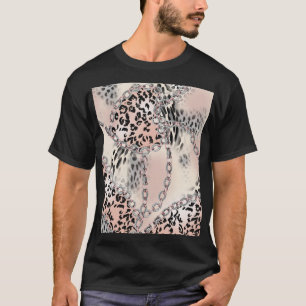Textilleopard: Blumenkettenmuster. T-Shirt
