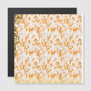 Textilmuster mit leuchtendem Orange und Gold Magneteinladung