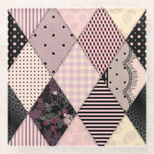 Textilwäsche: Patchwork-Vintage-Muster Glasuntersetzer
