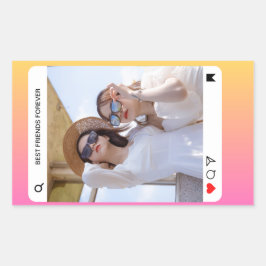 Textinagramm des benutzerdefinierten Fotos modern Rechteckiger Aufkleber