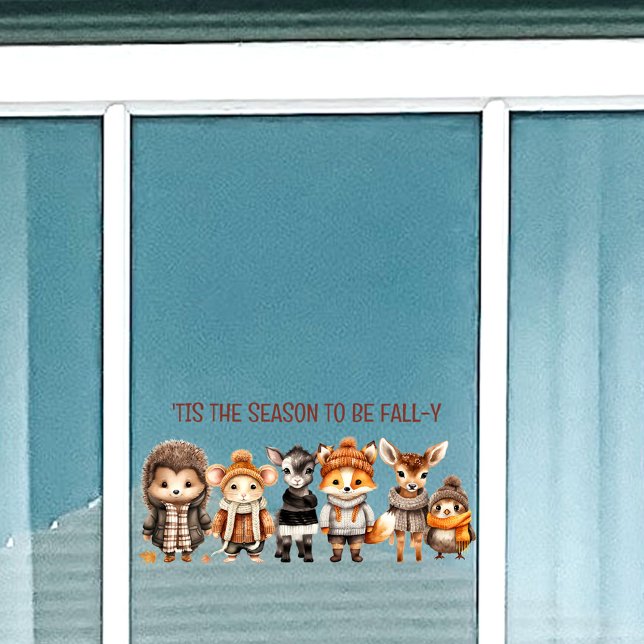 Textklammern des Textfensters "Fall Friends" für N Fensteraufkleber (Fall Friends Cute Animals Text Window Cling)