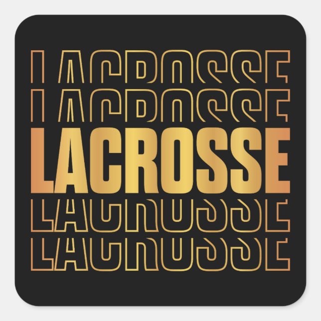 Textkleber für Lacrosse Quadratischer Aufkleber (Vorderseite)