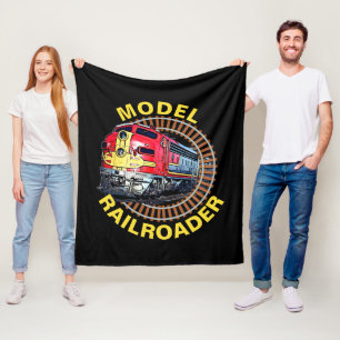 Textmodell Bahnfahrer roter gelber Diesel ändern Fleecedecke