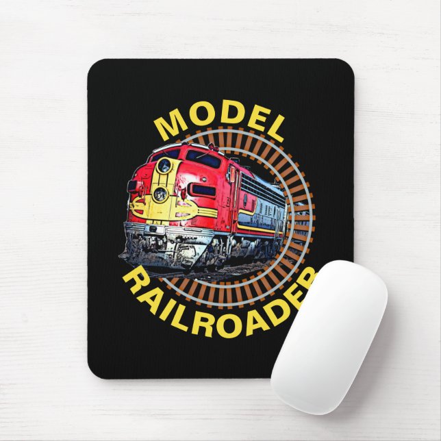 Textmodell Bahnfahrer roter gelber Diesel ändern Mousepad (Mit Mouse)