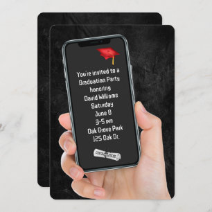 Textnachricht der Graduierungspartei Einladung