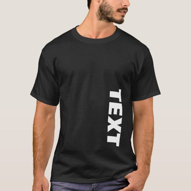 Textname Großer Schriftart Mens Black Modern Elega T-Shirt (Vorderseite)