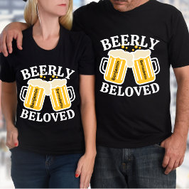 Textname Matching Funny Beer Couple T-Shirt