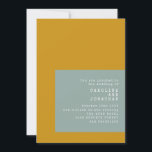Textsammlung Einladung<br><div class="desc">Geometrischer Schreibmaschine Mustard Sage Hochzeitseinladung mit UAWG Website Details.</div>